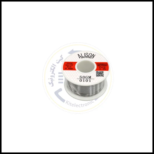 سیم قلع 50 گرمی 63/37 ALISON قطر 0.8 میلیمتر - ساخت چین